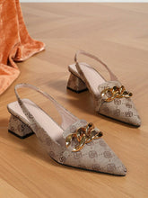 Women High Heel Slip-On Sandals Bowknot Closed Toe Mules Thick Heel